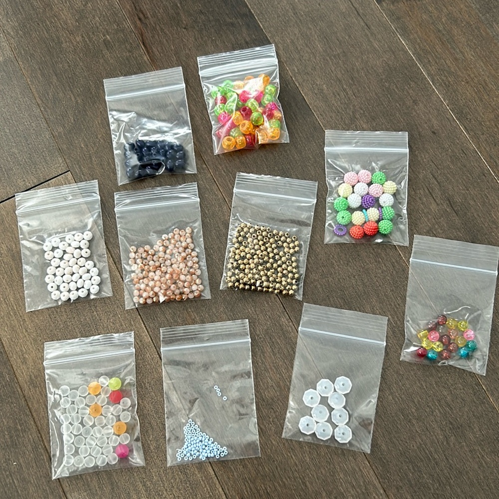 Assorted Crafting Bead Set, Colourful Jewellery Making Beads, Loose Craft Supply